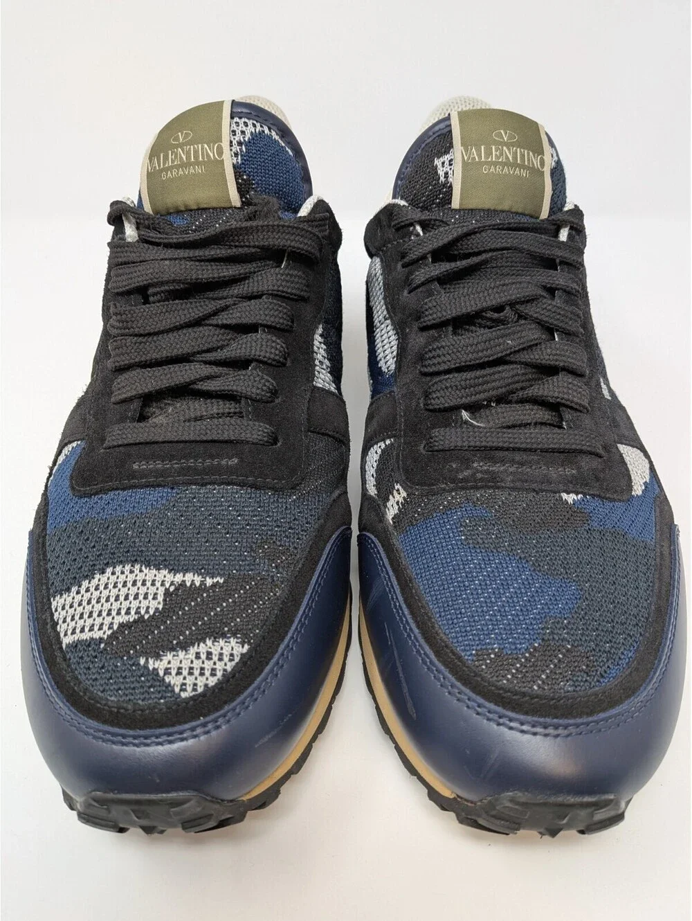 Valentino Garavani Rockrunner Camo Sneakers Navy Black TT723Y0 EU 43 US 10